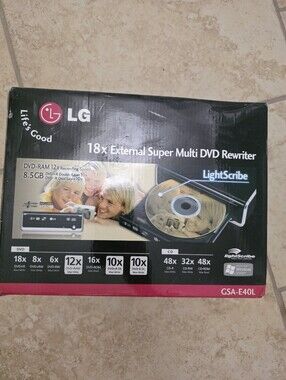 LG GSA-E40L External Super Multi DVD Rewriter USB Black NEW IN BOX